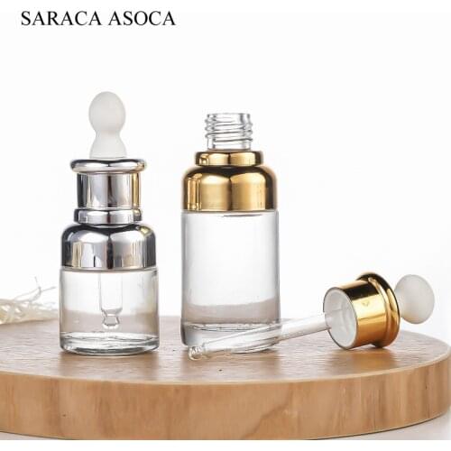 10Pcs/Lot 30ml Stock Clear Shoulder Sleeve Glass Essential Oil Empty Bottle Original Liquid Sub-bottling Cosmetic