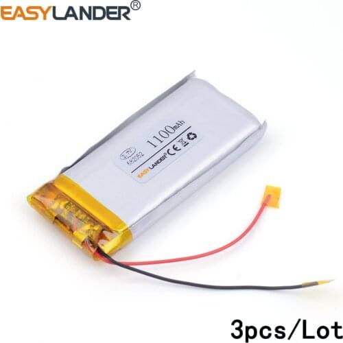 3pcs /Lot 682052 1100mah 3.7v lithium Li ion polymer rechargeable battery For GPS Tablet PC Digital Products Free Shipping