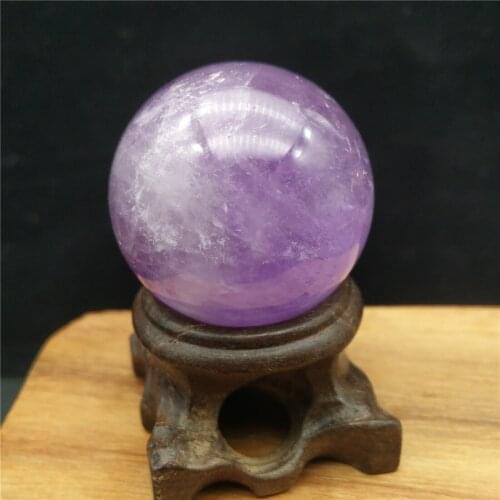 36mm Amethyst Crystal Sphere Purple Stone Island Crystals Wicca Cristal Pierre Cristaux Natural Healing Decor Quartz Stones Gift