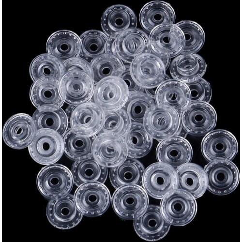 50 Set kam T5 clear plastic resin snaps button fasteners press stud 12mm