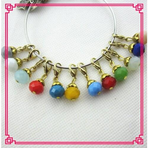 60pcs/lot mix 12 color rhinestone crystal lobster clasp hanging dangle charms pendant/bracelet accessories charms diy jewelry
