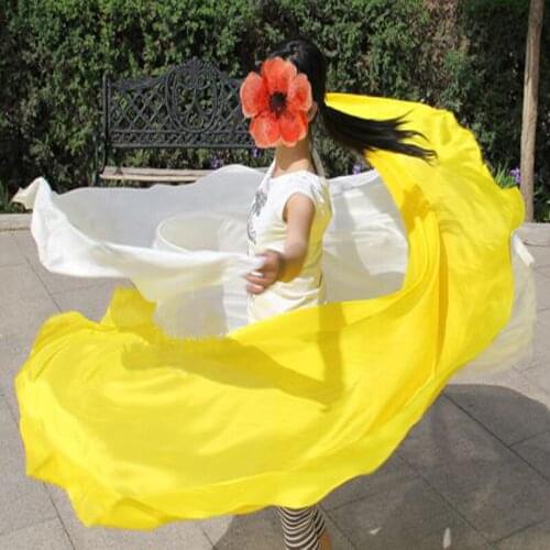 Free-shipping 250cm length 100% chinese real silk dancing Veil nice color square dance Veils hot-selling