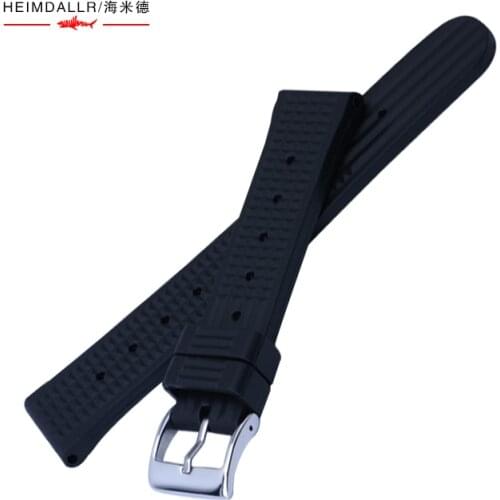 Heimdallr Black Rubber Strap 20mm Sport Mechnical Automatic Diving Watch Soft Light