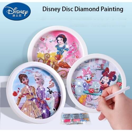 Disney Childrens Diamond Painting DIY Handmade Material Pack Frozen Belle Princess Mermaid Minnie Gift Crystal Plate Painting