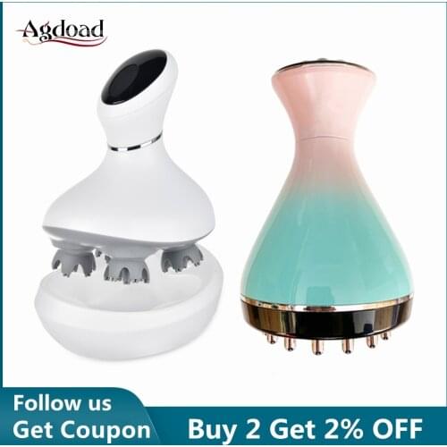 Electric 3D Head Massager Stress Relax Promote Hair Growth Vibrating Stereo Scalp Deep Tissue Kneading Massage Health Care Tool