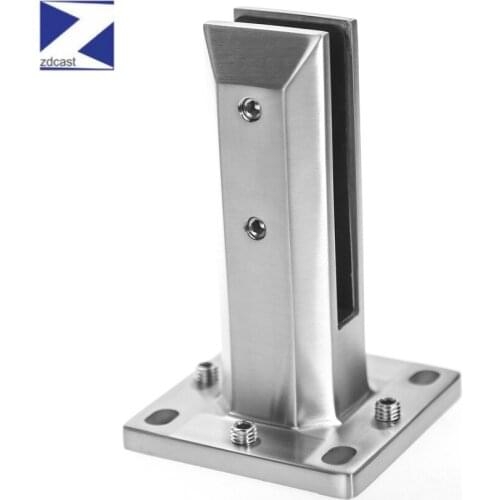 Have in Stock Square Base Mount Glass Spigot Duplex 2205 Glass Spigot Stainless Steel Pool Fence Frameless Railing