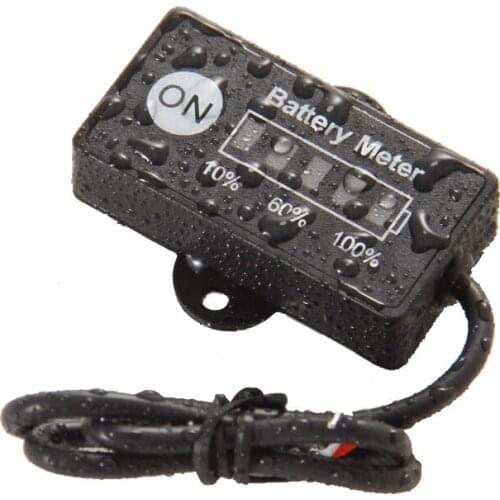 LED 5 BAR Fuel Gauge Display Mini Battery Meter Lead-Acid Battery Indicator 12/24V for Motorcycle Golf Carts Test Voltage of Bat