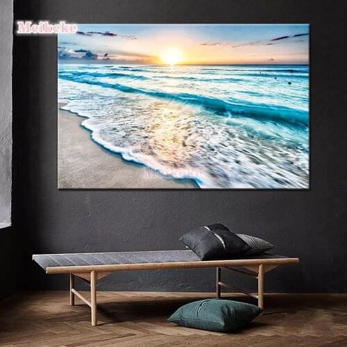 Seaside Sunrise Beach Sea Scenic 5d rhinestone art,Full square diy 5d diamond painting mosaic cross stitch diamond embroidery
