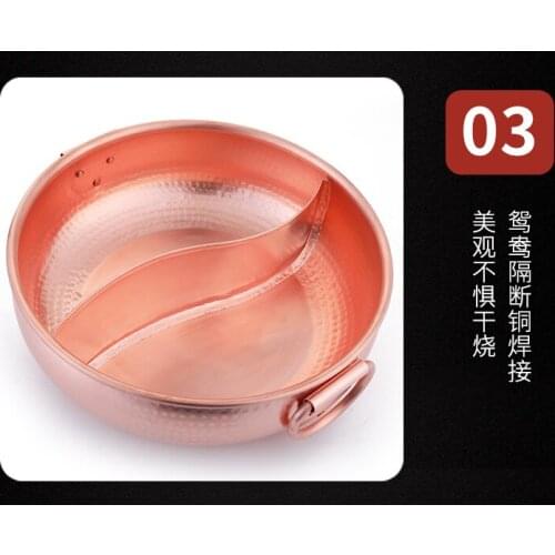 Pure copper mandarin duck hot pot can use in Induction cooker 26cm