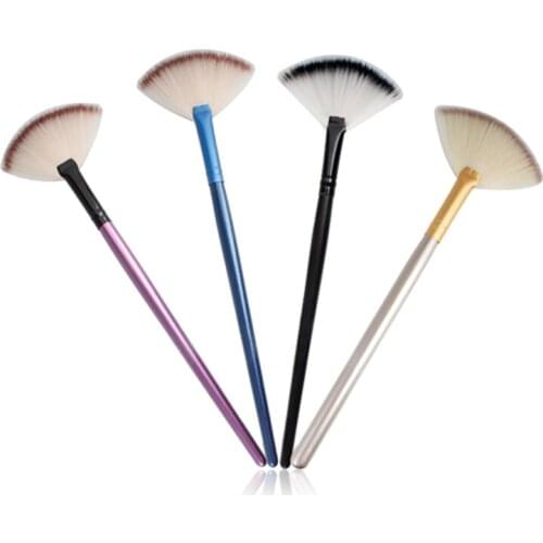 Cosmetic Tools Accessories Fan Shape Makeup Brush Make Up Beauty Brushes Highlighter Face Powder Brush 1 Pcs For Face Make Up