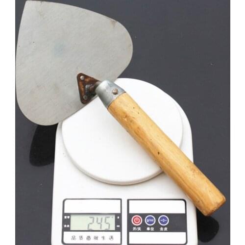 M89B Innovative Heart Shape Round Shovel Wood Handle Manganese Steel 33x17.5cm/12.99x6.89'' Anti-rust Plastering Trowel Wall