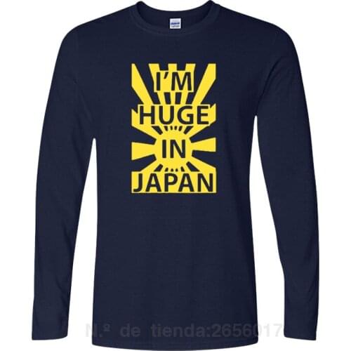 2019 Fall New Men Cotton O-neck Long Sleeve Top Tees I'M HUGE IN JAPAN Letter Funny Printed T-Shirt Tracksuit For Men T shirts