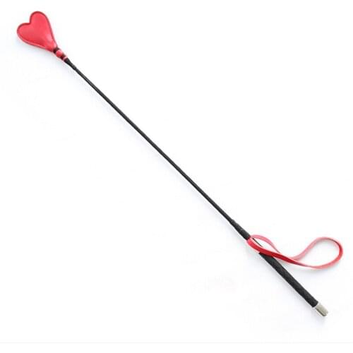 New Red Heart-shaped Leather Flirting Spanking Fetish Tease Foreplay Long BDSM Whip Sex Products Sex Toy for Couple