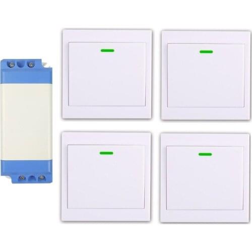 New Wide voltage AC85-250V 110V 220V 1CH RF wireless remote control switch 1 receiver+4 transmitter remote control With a paste