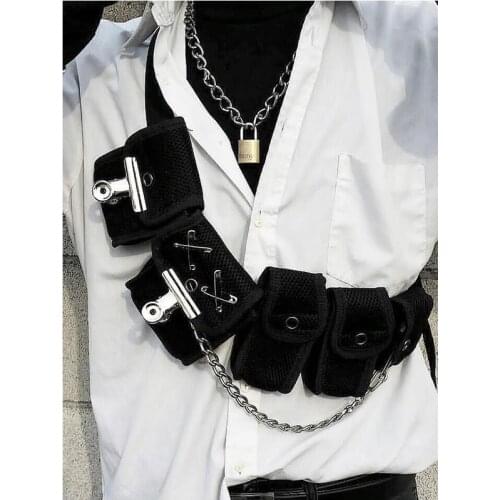 2019 Cool Streetwear Waist Chest Bag for Men Women Mesh Tactical Package Whit 5 Pockets Hip-hop Waist Packs Waist Packs Belt Bag