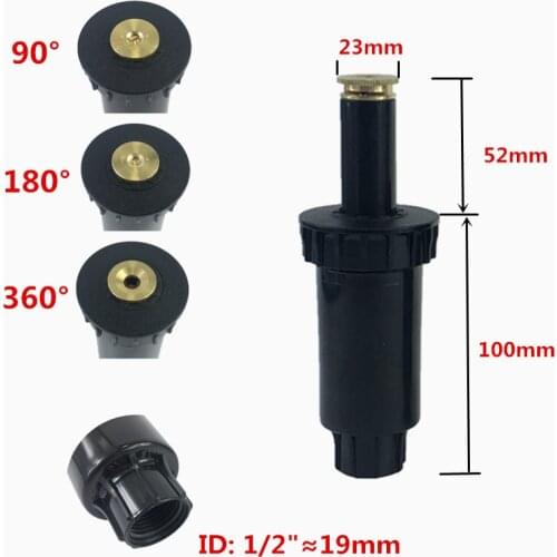 1/2" Plastic Degrees Garden Watering Irrigation Sprinkler Head Lawn Watering Pop Up Sprinklers 90-360