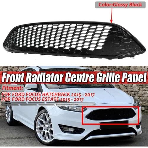 3 Color Front Bumper Upper Center Grille Grill Cover For Ford For Focus MK3 ST LINE 2015-2017 ABS Honeycomb Mesh Racing Grill