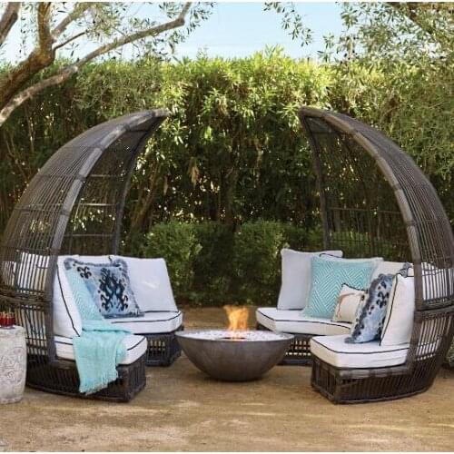 Sigma new design european style rattan furniture royal round bed bali bed outdoor