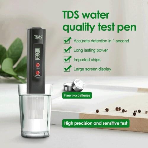 TDS-7 Backlight Water Quality Detector Water Quality Test Pen With HD Backlit Display One-key Measurement of Water TDS Value