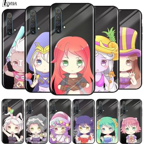 Cartoon beauty for OPPO Realme V15 X5 X3 X50 X7 X2 C17 C11 C3 C2 7 7i 6 6S 6i 5 Narzo 20 Pro Black Phone Case