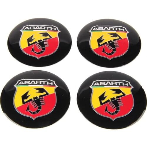 Tire Hub Sticker Emblem Car Decoration for Abarth Fiat 500 124 spider Punto 1000 595 500 695 204A Wheel Rim Badge Accessories