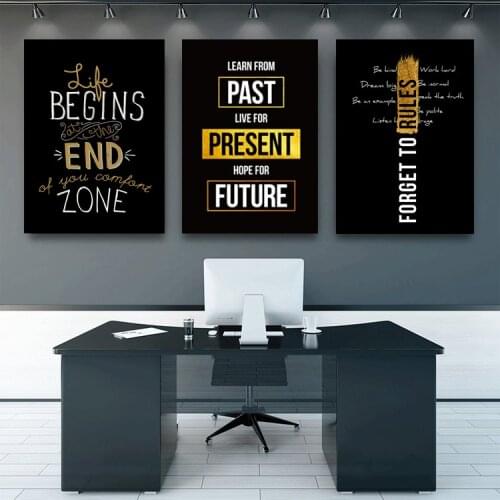 Modern Wall Decor Motivational Quote Canvas Painting Wall Art Posters Prints Wall Pictures for Living Room Home Cuadros Decor