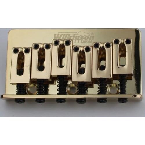 Wilkinson Electric Guitar Fixed Bridge String Thru Bridge Steg Tailpiece String Spacing 10.5mm Gold