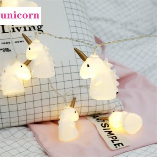 Led light garland Unicorn Decoration 20FT 40LEDS USB Battery Operated Fairy Lights Unicorn Birthday Party Decorations Kids Gift