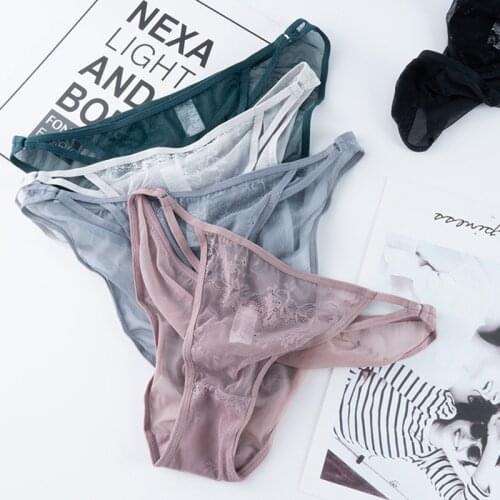 Sexy Lace Panties For Women Underwear Fashion Panty Lingerie Mesh Retro Breathable Hollow Out Briefs Low-Rise Female Panties