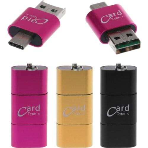 Universal 3 in1 OTG Type-C Card Reader USB 3.0 to 2 Slot TF SD for Phones PC