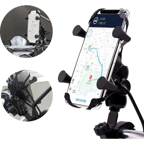 Universal Motorcycle Mobile Phone Holder With USB Fast Charger Switch For Yamaha YZ80 YZ250F YZ450F YZ250X YZ250FX YZ450FX