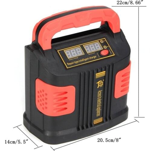 220V Lead Acid Battery Chargers 12v 24V Smart Fast Charging Full Automatic Motorcycle Truck Car Battery Charger LCD Display