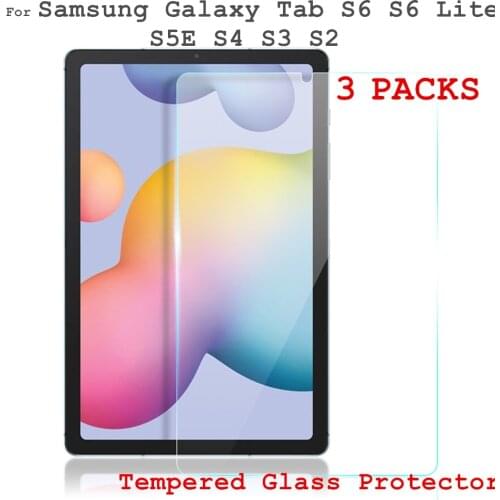 3Packs Tempered Glass Protector for Samsung Galaxy Tab S6 S5E S4 S3 S2 Glass Film for Samsung Tab P610 T860 T720 T830 T820 T719