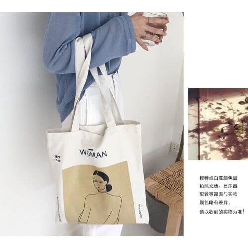 Women Canvas Shoulder Bag Henri Matisse Painting Printing Ladies Shopping Bag Feminina Simple Eco Pure Cotton Cloth Handbag Tote