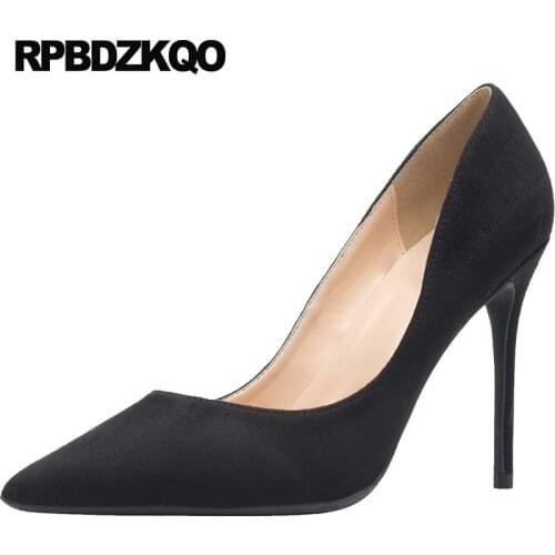 Super black 8cm 10 42 plus size exotic dancer stiletto fur ultra high heels extreme orange shoes women fashion pumps pointed toe