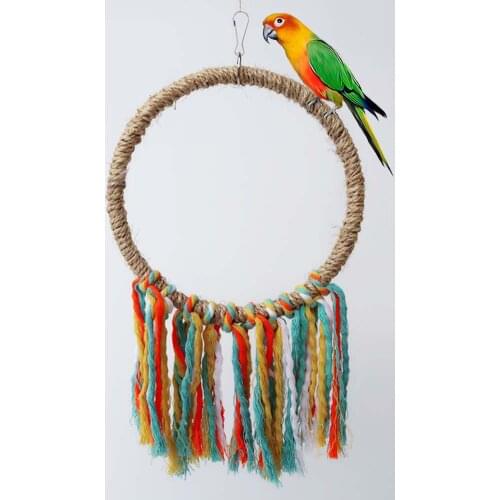Pet Bird Parrot Toy Cotton Rope Chewing Bite Hanging Cage Swing Climb Toys
