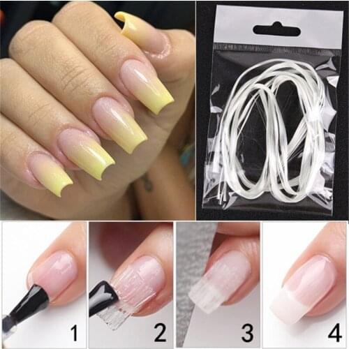 1m/2m/5m Nail Art Fiberglass for UV Gel DIY Nails White Acrylic Nail Extension Tips Manicure Tool Fiber Nail Silk