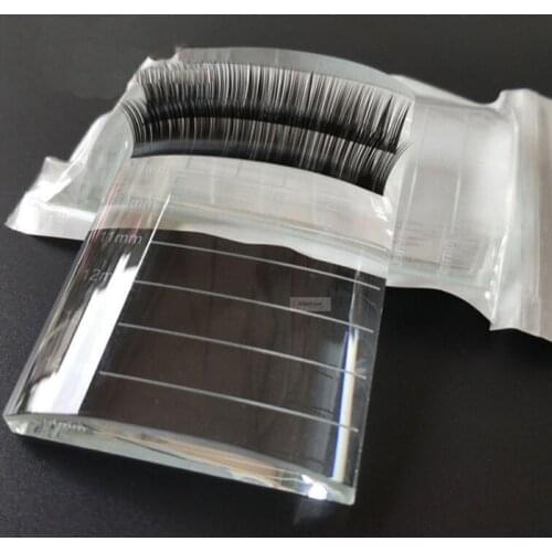 1pc U Curved Crystal Stand pad with Scale False Eyelashes Bend Holder Pallet Fake Lashes Extension Essential Tool