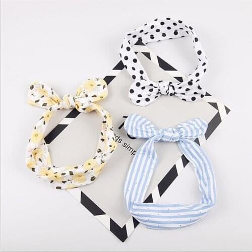 1Pcs Rabbit Ear Baby Headband For Girls Flower Baby Bows Turban Hairband Hair Accessories Newborn Infant Girl Headband