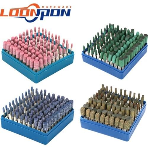100pcs/lot Stone rubber Grinding Head Set 3mm shank wool Dremel Die Tools for Metal Plastic Wood Deburring Polishing tool