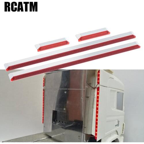 4pcs CNC Aluminum Alloy LED Flank Light Rear Side Light For 1/14 Tamyia Rc Truck Scania 620 56323 730 DIY Part