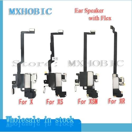 5pcs Ear Speaker Flex Cable For iPhone X XS Max XR Original Earpiece Listening Sensor Ribbon Replacement Parts Fast shipping