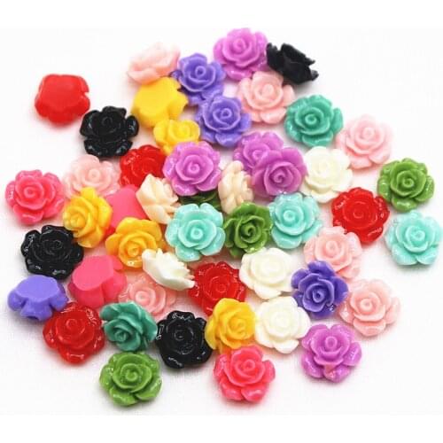 100pcs 13mm Mixed Color flower camellia resin flatback cabochon DIY jewelry/phone decoration No Hole