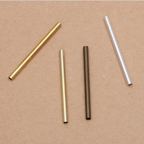 500 Pcs/Lot) 30x2mm Brass Tube Metal Long Tube Cylinder Straight Tube Beads DIY Handmade Accessories For Jewelry Making