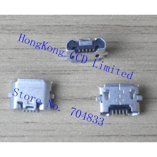 500pcs/lot SMD hole with Micro USB connector 5P Jack Micro USB connector for USB Tablet