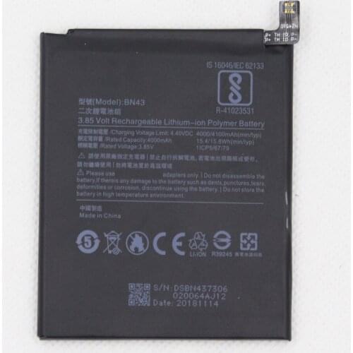4000mAh BN43 Mobile Phone Battery For Xiaomi Redmi Note 4X Replacement Li-ion Battery + Repair adhesive Tool