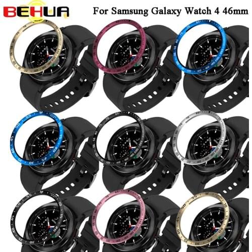 BEHUA Bezel Ring Styling Frame Case For Samsung Galaxy Watch 4 Classic 46MM Stainless Steel Cover Anti-scratch Protection Ring