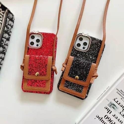 Shinning Wallet Case For OPPO A74 A94 A55 A93 A53 A15 A92S A92 A72 A52 A91 A8 A31 2020 Glitter Daimond Bling Card Cover +Lanyard