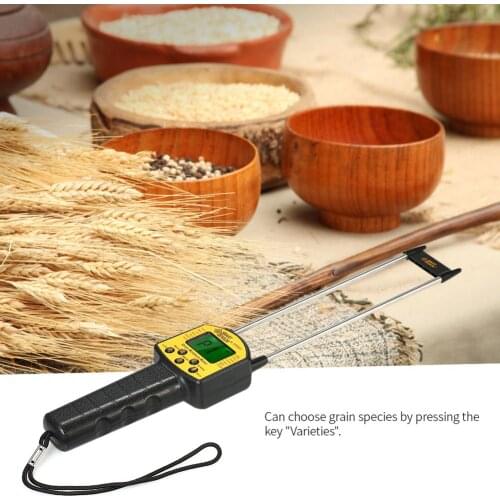 Digital LCD display Grain Hygrometer Thermometer Moisture Meter Humidity Temperature Tester for Wheat Rice With voice prompts