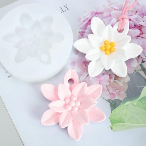 Lotus Flower Silicone Aromatherapy Plant Candle Mold Resin Moulds Cake Decorating Handmade Soap Fondant Making Tools